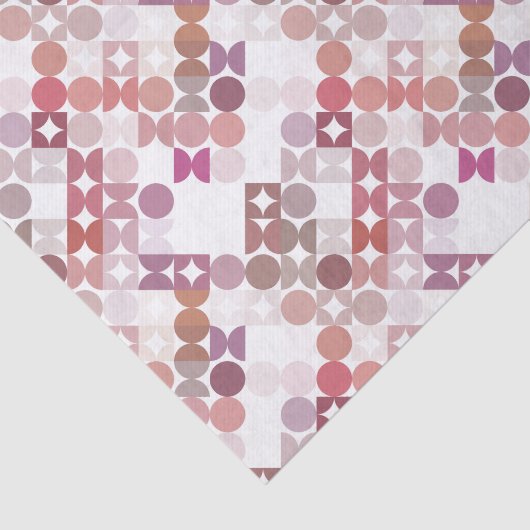 Papier Mousseline Chic Mauve Taupe Cercles Roses Dusty Motif d'art (Détail)