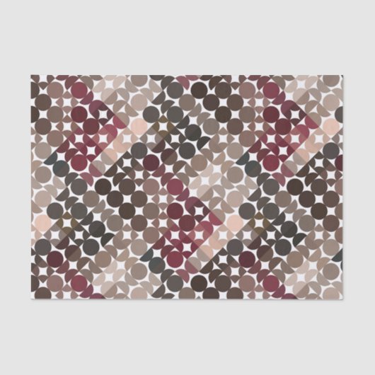 Papier Mousseline Chic Mauve Taupe Maron Beige Cercles rouges Motif (Recto)
