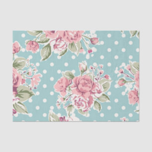 Papier Mousseline chic minable, pois, roses roses, cru, mignon, v