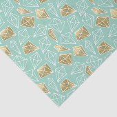 Papier Mousseline Chic Mint Gold Diamonds Anniversaire (Détail)