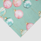 Papier Mousseline Chic Mint rose or ornements de Noël (Détail)