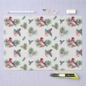 Papier Mousseline Chic Noël Vacances Bullfinch Pine Holly (Artisanat)