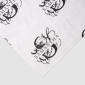 Papier Mousseline Chic noir et blanc dévêtu Monogramme de script (Détail)