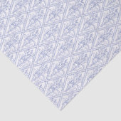 Papier Mousseline Chic Périwinkle Bleu Blanc Floral Diamond Motif (Détail)