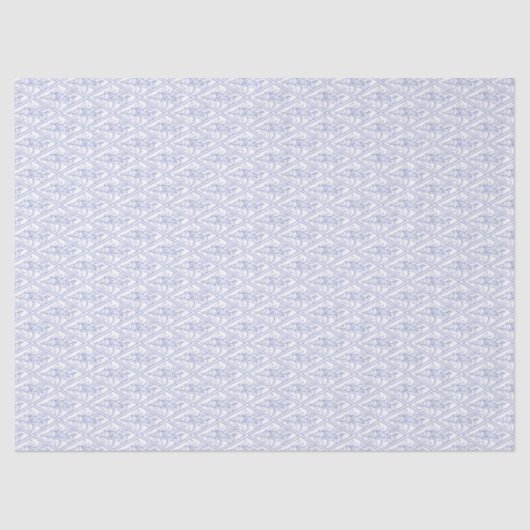 Papier Mousseline Chic Périwinkle Bleu Blanc Floral Diamond Motif (Recto)