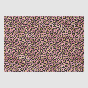 Papier Mousseline Chic Pink Gold Leopard Motif Baby shower cadeau