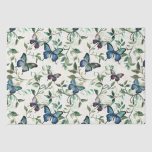Papier Mousseline Chic Romantique Papillons Bleus Baby Shower de Mar