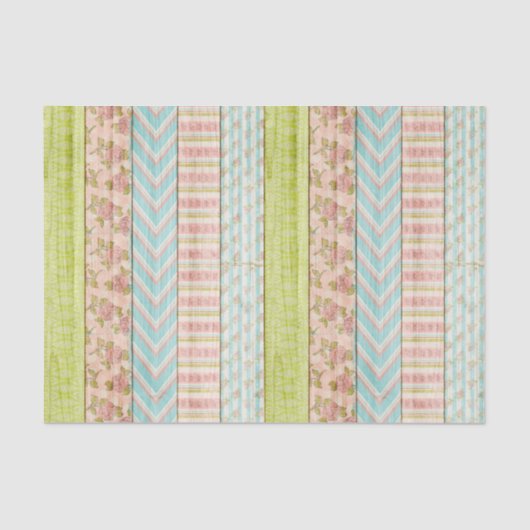 Papier Mousseline Chic Rose Chic Chic Chic Shabby Bois Rustique (Recto)