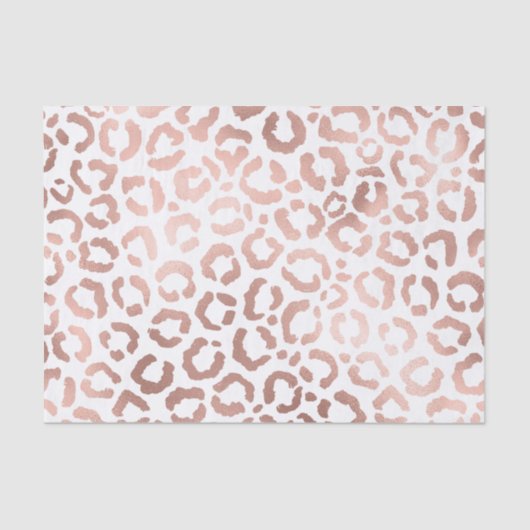 Papier Mousseline Chic Rose Gold Leopard Cheetah Poster de animal (Recto)
