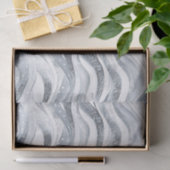 Papier Mousseline Chic Silver Glam Abstrait anniversaire (Cadeau)