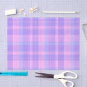 Papier Mousseline Chic tendance Pastel rose violet Plaid (Artisanat)