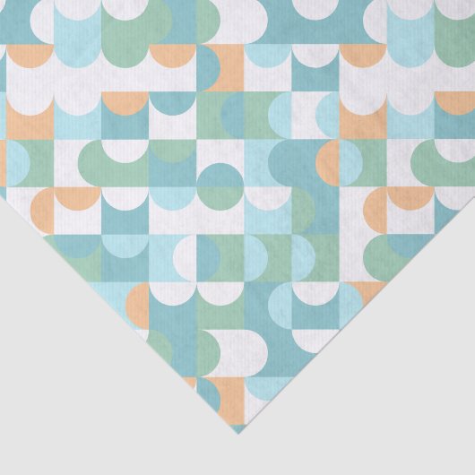 Papier Mousseline Chic Turquoise bleu vert cercles Art Motif (Détail)