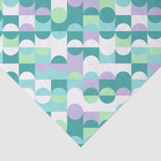 Papier Mousseline Chic Turquoise Blue Mint Green Circles Motif d'art (Détail)
