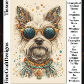 Papier Mousseline Chic Westin Chien chic Boho Whimsical CK7 Découpag