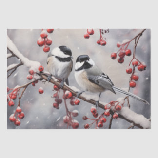 Papier Mousseline Chickadees