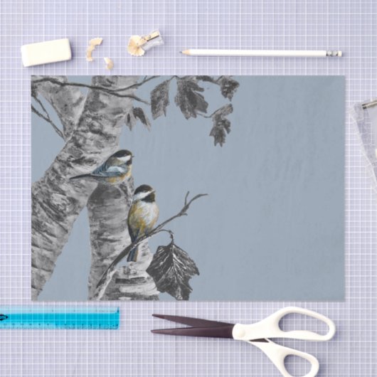 Papier Mousseline Chickadees edit (Artisanat)
