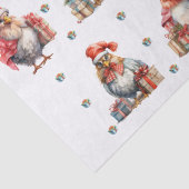 Papier Mousseline Chicken amusant Noël Vacances Shoppers Blanc (Détail)