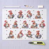 Papier Mousseline Chicken amusant Noël Vacances Shoppers Blanc (Artisanat)