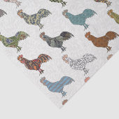 Papier Mousseline Chicken Rooster Coloré ferme Motif (Détail)