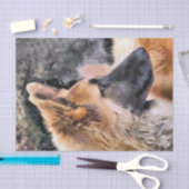 PAPIER MOUSSELINE CHIEN ALLEMAND SHEPHERD (Artisanat)