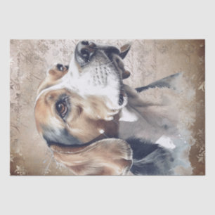 Papier Mousseline Chien beagle