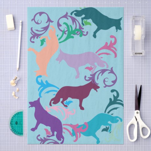 Papier Mousseline Chien berger allemand (Artisanat)