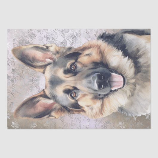 Papier Mousseline Chien berger allemand (Recto)