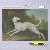 Papier Mousseline Chien blanc gris (par Jean-Baptiste Oudry) (Artisanat)