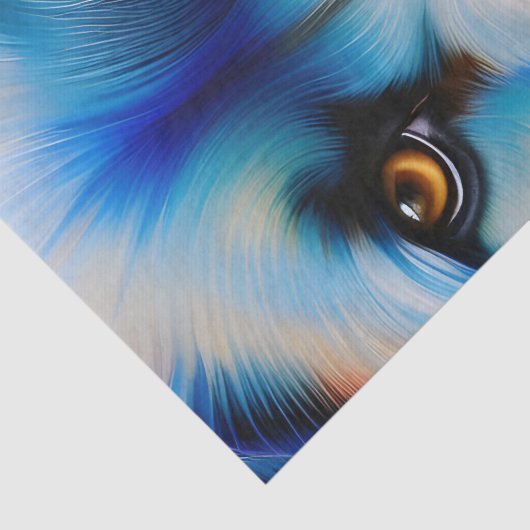 PAPIER MOUSSELINE CHIEN BLUE TERRIER FERMER (Détail)