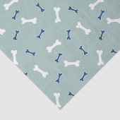 Papier Mousseline Chien Bone, Puppy Party, Bleu et Vert (Détail)