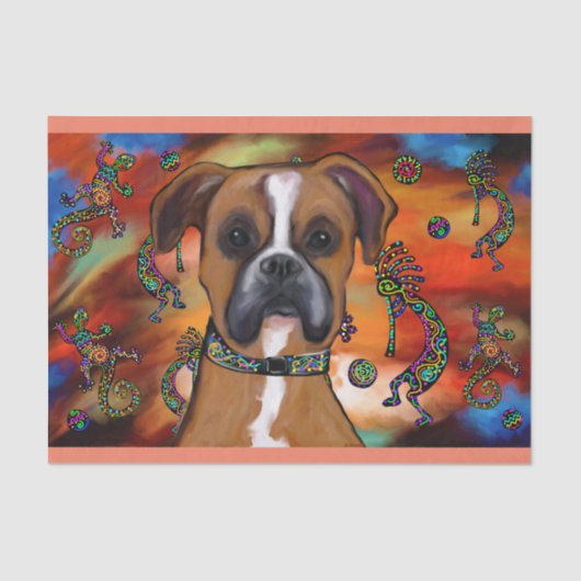 Papier Mousseline Chien Boxer (Recto)