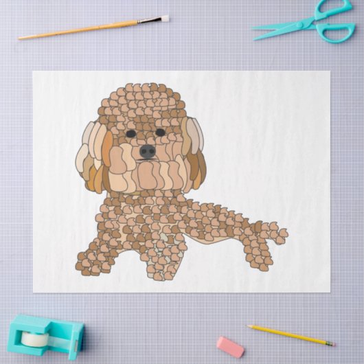 Papier Mousseline Chien Caniche (Artisanat)