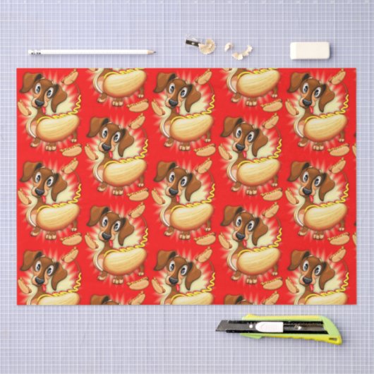 Papier Mousseline Chien chaud Dachshund (Artisanat)