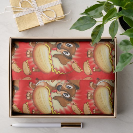 Papier Mousseline Chien chaud Dachshund (Cadeau)