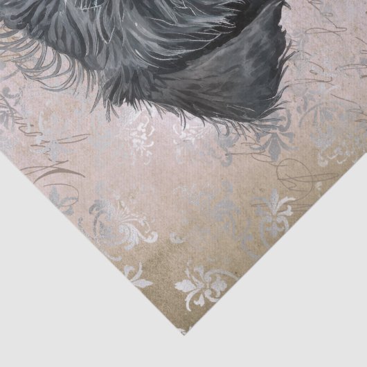 Papier Mousseline Chien chiot Affenpinscher (Détail)