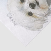 Papier Mousseline Chien chiot maltais (Détail)
