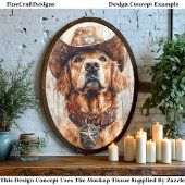 Papier Mousseline Chien cowboy, Golden Retriever DD1 Découpage