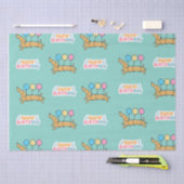 Papier Mousseline Chien Dachshund Joyeux anniversaire (Artisanat)