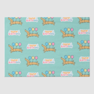 Papier Mousseline Chien Dachshund Joyeux anniversaire