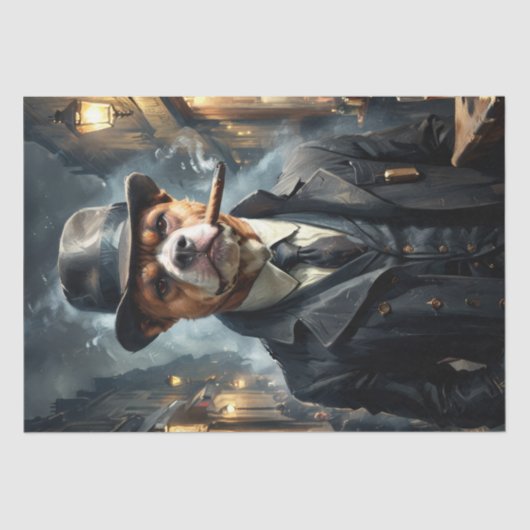 Papier Mousseline Chien de Beabull - Découpage - (Recto)