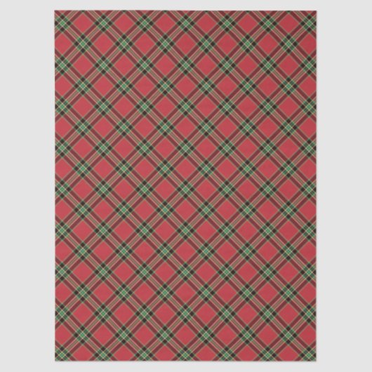 Papier Mousseline Chien de caniche de Noël Rouge Plaid (Recto)