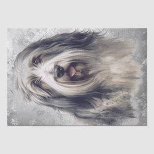 Papier Mousseline Chien de Collie à poils