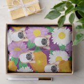 Papier Mousseline Chien de Corgi aux fleurs pourpre à motif (Cadeau)