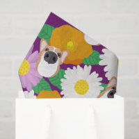 Chien de Corgi aux fleurs pourpre à motif