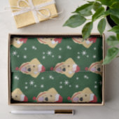 Papier Mousseline Chien de Noël Père Noël Golden Retriever (Cadeau)