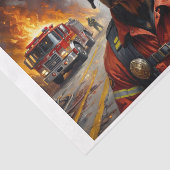 Papier Mousseline Chien de race Doberman comme pompier (Détail)