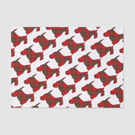 Papier Mousseline Chien de Scottie de plaid (Recto)