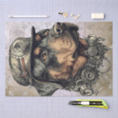 Papier Mousseline Chien de Steampunk Rottweiler (Artisanat)