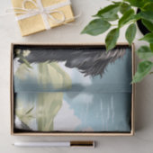 Papier Mousseline Chien de Terre-Neuve avec fleurs blanches (Cadeau)