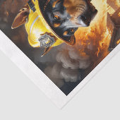 Papier Mousseline Chien Dobermann agissant comme pompier - (Détail)